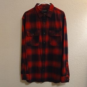 Banana Republic Red and Black Lumberjack Flannel Shirt - XL